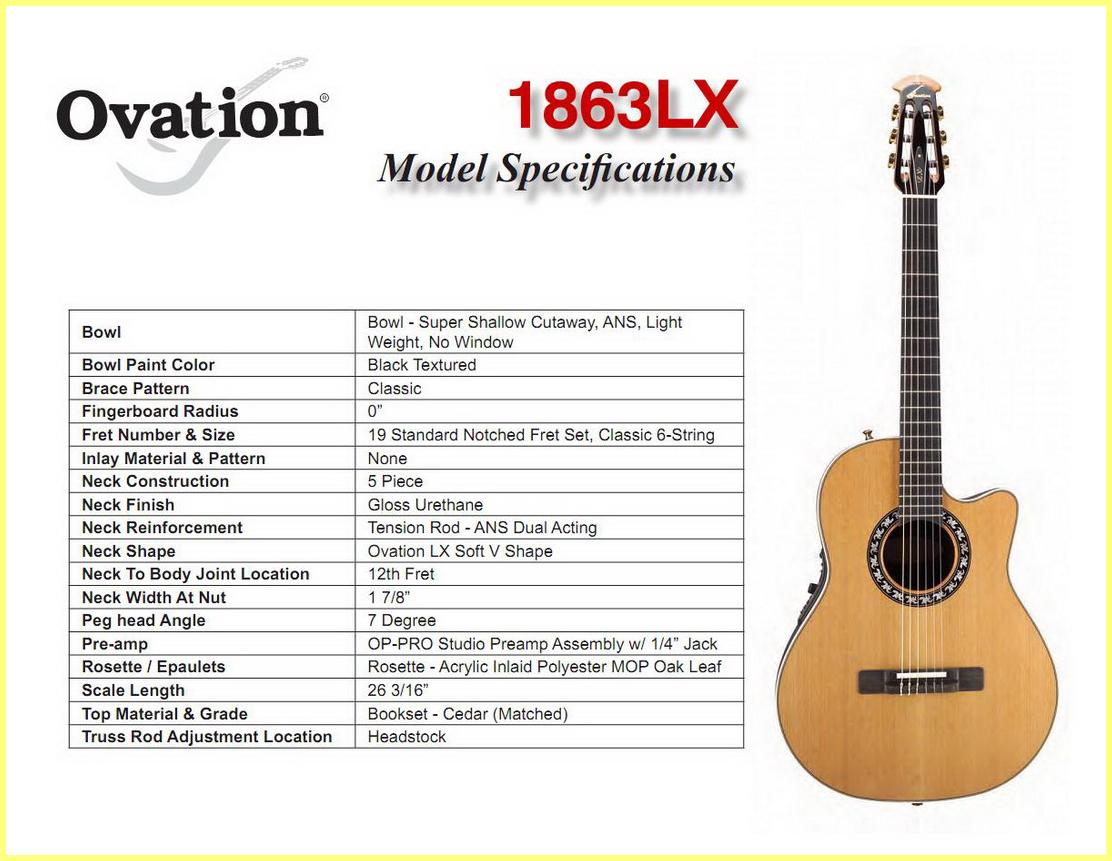 Ovation 1863-LX Parts & specifications